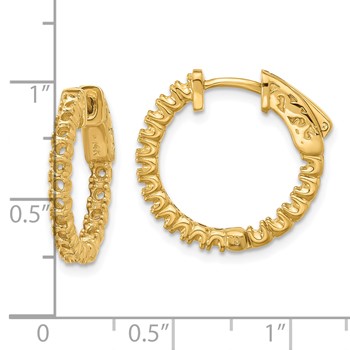 14k (Holds 34-1.9mm Round) In/Out Hoop with Safety Clasp Earring Mountings — alternate view