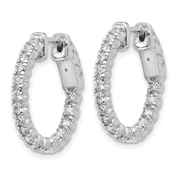 14k White Gold (Holds 34-1.9mm Round) In/Out Hoop with Safety Clasp Earring Mountings — alternate view