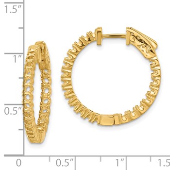 14k (Holds 44-1.9mm Round) In/Out Hoop with Safety Clasp Earring Mountings — alternate view