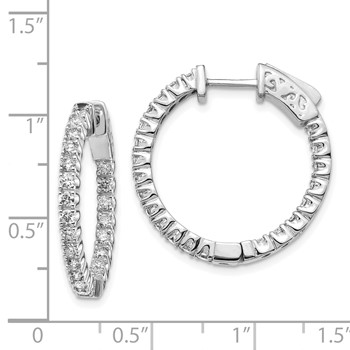 14k White Gold (Holds 44-1.9mm Round) In/Out Hoop with Safety Clasp Earring Mountings — alternate view