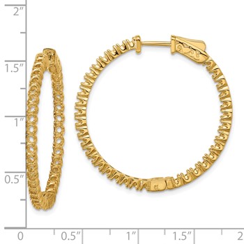 14k (Holds 70-1.9mm Round) In/Out Hoop with Safety Clasp Earring Mountings — alternate view