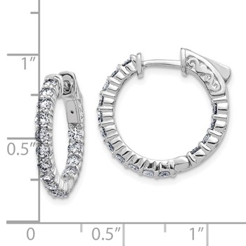 14kw 1.5ct 2.30mm G H I True Light Moissanite Hoop w/Safety Clasp Earrings — alternate view