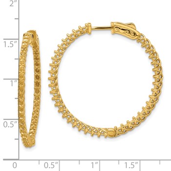 14k (Holds 84-1.9mm Round) In/Out Hoop with Safety Clasp Earring Mountings — alternate view