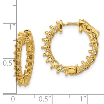 14k (Holds 30-2.6mm Round) In/Out Hoop with Safety Clasp Earring Mountings — alternate view