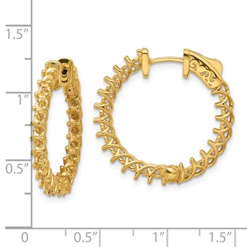 14k (Holds 44-2.6mm Round) In/Out Hoop with Safety Clasp Earring Mountings — alternate view