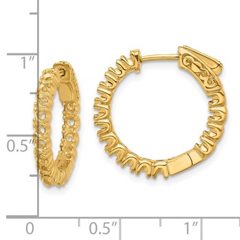14k (Holds 30-2.3mm Round) In/Out Hoop with Safety Clasp Earring Mountings — alternate view