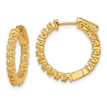 14k (Holds 30-2.3mm Round) In/Out Hoop with Safety Clasp Earring Mountings