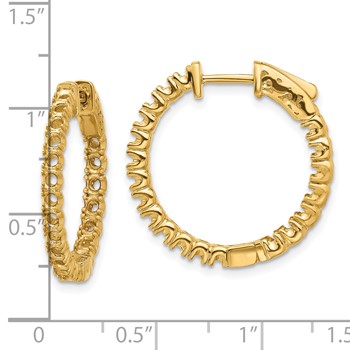 14k (Holds 40-2.3mm Round) In/Out Hoop with Safety Clasp Earring Mountings — alternate view