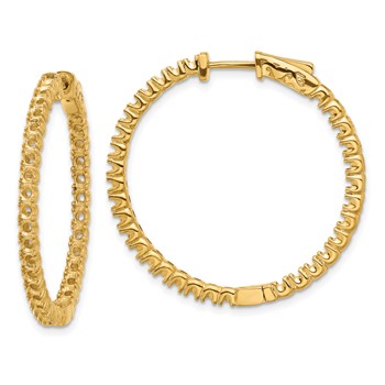 14k (Holds 66-2.3mm Round) In/Out Hoop with Safety Clasp Earring Mountings