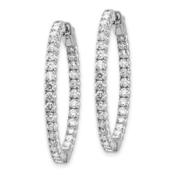 14k White Gold (Holds 66-2.3mm Round) In/Out Hoop with Safety Clasp Earring Mountings — alternate view