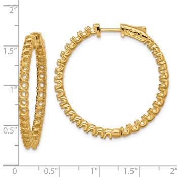 14k (Holds 62-2.6mm Round) In/Out Hoop with Safety Clasp Earring Mountings — alternate view