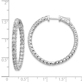 14k White Gold (Holds 62-2.6mm Round) In/Out Hoop with Safety Clasp Earring Mountings — alternate view