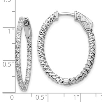 14kw 1.2ct 1.70mm G H I True Light Moissanite Hoop w/Safety Clasp Earrings — alternate view