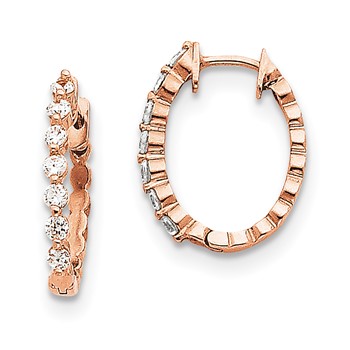 14k Rose Gold VS Diamond Earring