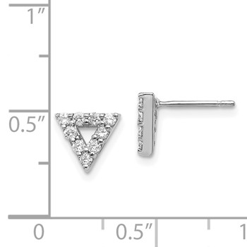 14k White Gold Triangle Open Earrings Mounting — alternate view