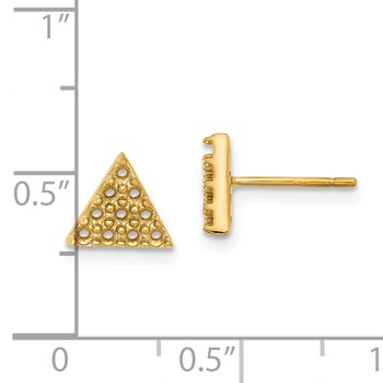 14k Triangle Earrings Mounting — alternate view