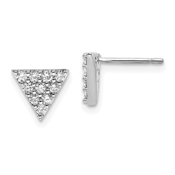 14k White Gold Triangle Earrings Mounting