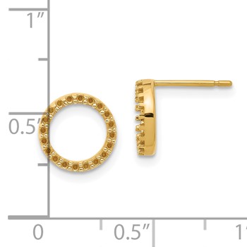 14k Open Circle Earrings Mounting — alternate view