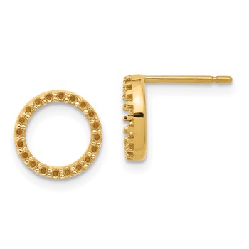 14k Open Circle Earrings Mounting