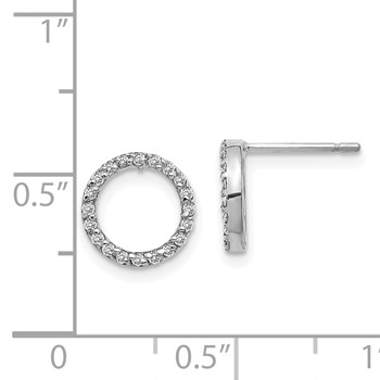 14k White Gold Open Circle Earrings Mounting — alternate view