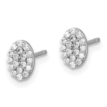 14k White Gold Cluster Oval Earrings Mounting — alternate view