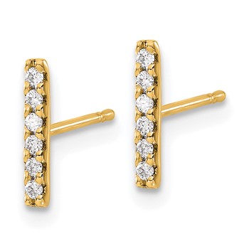 14k Diamond Bar Earrings — alternate view