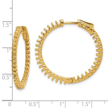 14K 2.3ct (Holds 66-2.0mm Round) In/Out Hoop with Safety Clasp Earring Mountings — alternate view