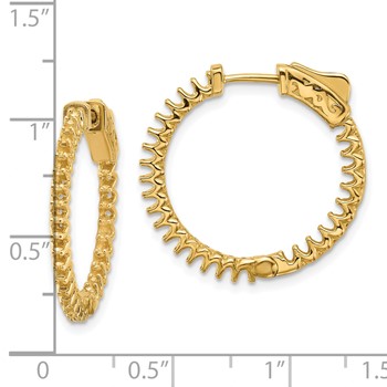 14K 1.12ct (Holds 56-1.7mm Round) In/Out Hoop with Safety Clasp Earring Mountings — alternate view