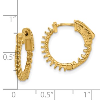 14K .64ct (Holds 32-1.7mm Round) In/Out Hoop with Safety Clasp Earring Mountings — alternate view