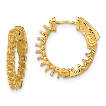 14K .98ct. (Holds 28-2.0mm Round) In/Out Hoop with Safety Clasp Earring Mountings