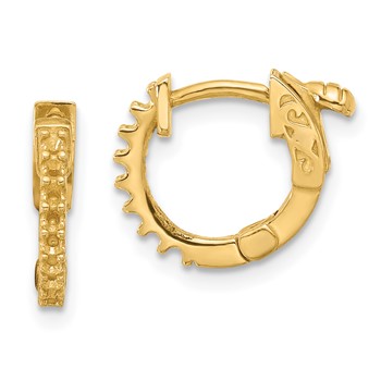 14K .24ct (Holds 16-1.5mm Round) Hoop with Safety Clasp Earring Mountings