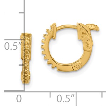 14K .18ct (Holds 18-1.3mm Round) Hoop with Safety Clasp Earring Mountings — alternate view