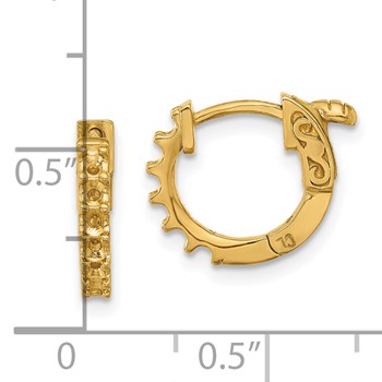 14K .42ct (Holds 12-2.0mm Round) Hoop with Safety Clasp Earring Mountings — alternate view