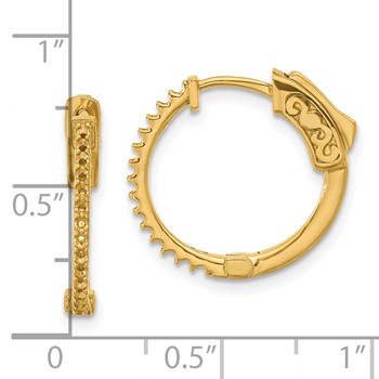 14K .24ct (Holds 30-1.2mm Round) Hoop with Safety Clasp Earring Mountings — alternate view