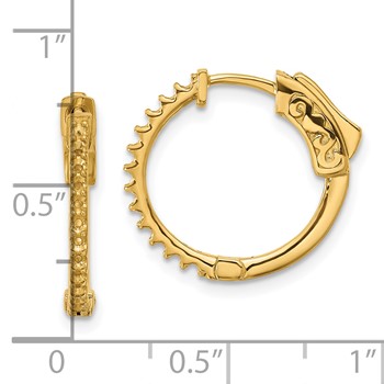14K .40ct (Holds 26-1.5mm Round) Hoop with Safety Clasp Earring Mountings — alternate view
