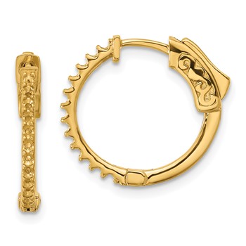 14K .40ct (Holds 26-1.5mm Round) Hoop with Safety Clasp Earring Mountings