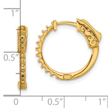 14K .44ct (Holds 22-1.7mm Round) Hoop with Safety Clasp Earring Mountings — alternate view