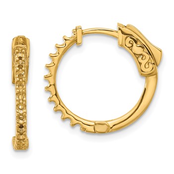 14K .44ct (Holds 22-1.7mm Round) Hoop with Safety Clasp Earring Mountings