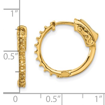 14K .7ct (Holds 20-2.0mm Round) Hoop with Safety Clasp Earring Mountings — alternate view