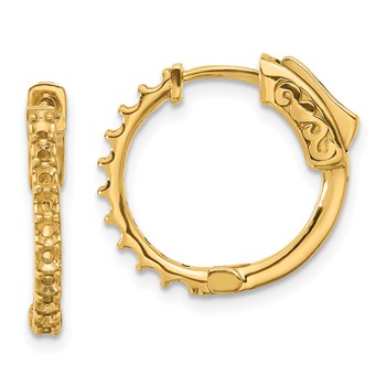 14K .7ct (Holds 20-2.0mm Round) Hoop with Safety Clasp Earring Mountings