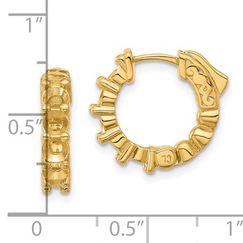 14K 1.7ct (Holds 10-3.5mm Round) Hoop with Safety Clasp Earring Mountings — alternate view