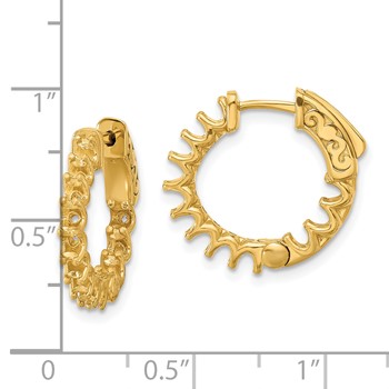 14K 1.41ct (Holds 24-2.5mm Round) In/Out Hoop with Safety Clasp Earring Mountings — alternate view