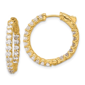 14K 1.55ct (Holds 38-2.2mm Round) In/Out Hoop with Safety Clasp Mountings