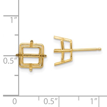 14k 8mm Square Earring Mountings — alternate view