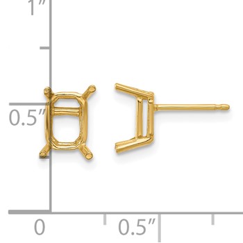 14k 7x5mm Emerald Post Earring Mountings — alternate view