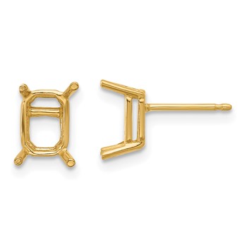 14k 7x5mm Emerald Post Earring Mountings