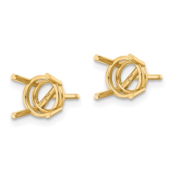 14k 7mm Round Post Earring Mountings — alternate view