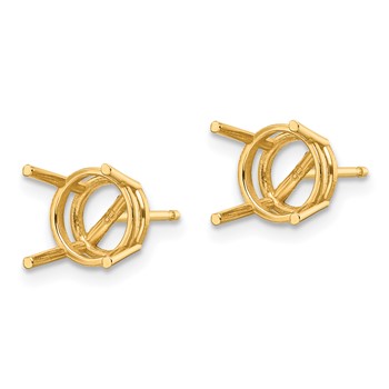 14k 8mm Round Post Earring Mountings — alternate view