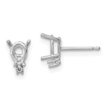 14k White Gold 6x4mm Pear and Quality Diamond Post Earring Mountings