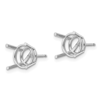 14k White Gold 9mm Round Earring Mountings — alternate view